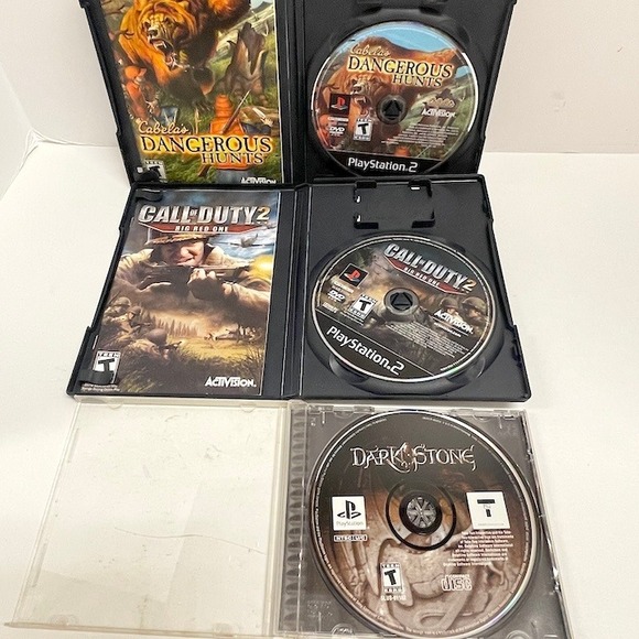 3 Vintage PS2 Ps1 Gems Call of Duty 2 Dangerous Hunts Dark Stone Untested - Picture 5 of 8